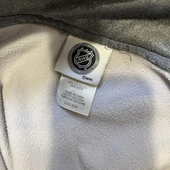 Chicago Blackhawks Sweatshirt Mens Large Gray 1/4 Zip Fleece Sweater Hockey NHL - Picture 6 of 8